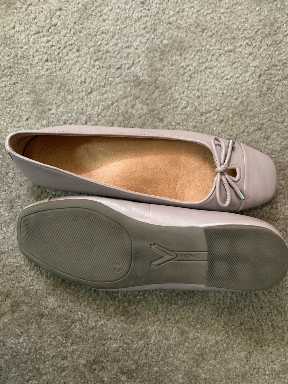 Vionic Klara Women’s Ballet Flats Sz 8 Light Lavender Leather Slip—on Coquette - Picture 2 of 14